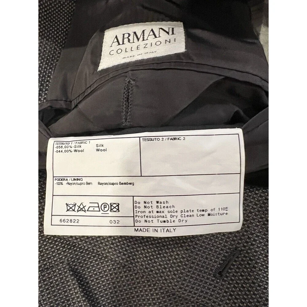 ARMANI COLLEZIONI Blazer 42R NEIMAN MARCUS‎ Sport Coat ITALY MADE Gray SILK WOOL